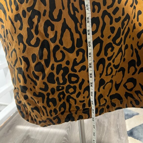 Future Collective Cheetah Print Denim Longline Jacket - Size 16W-18W - Picture 5 of 8